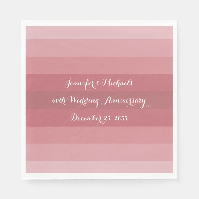 Pink Wedding Anniversary Party Bridal Shower Paper Napkin (Front)
