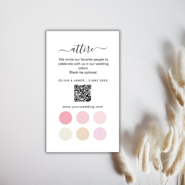 Pink Wedding Attire Dress Code Card (Pink Wedding Attire Dress Code Card)