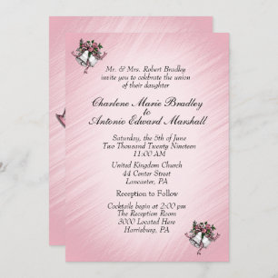 Pink Wedding Bells Invitation