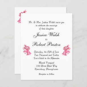 Pink Wedding Bells Invitation