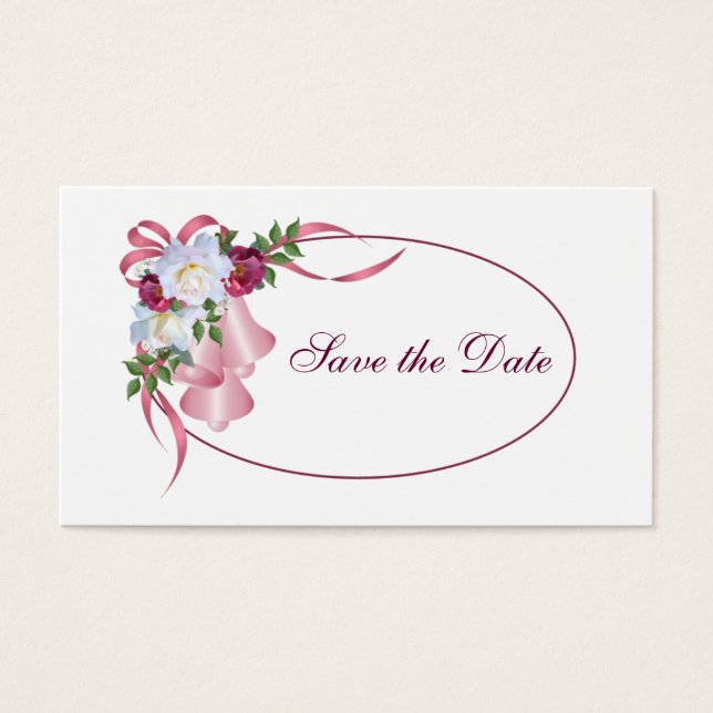 Pink Wedding Bells - Save the Date (Front)