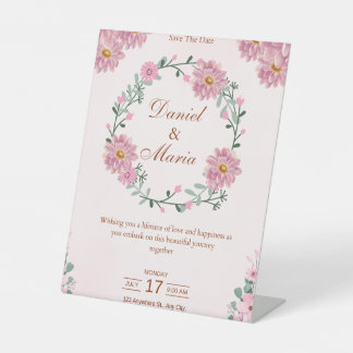 Pink wedding card Together Forever Pedestal Sign