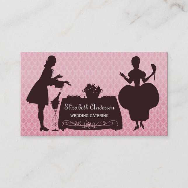 Pink Wedding Catering Business Card (Front)