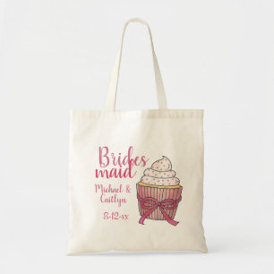 Pink Wedding Cupcake Bridesmaid Tote Bag