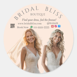 Pink Wedding Elegant Brides Dream of Love Romance  Classic Round Sticker