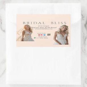 Pink Wedding Elegant Brides Dream of Love Romance Rectangular Sticker