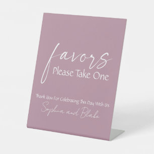 Pink Wedding Favours Pedestal Sign