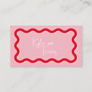 Pink Wedding Flat Place Card