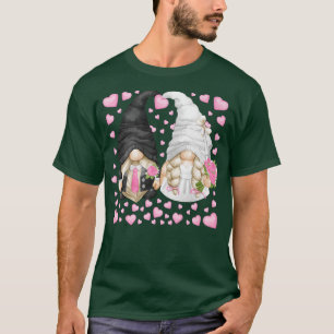 Pink Wedding Gnome With Cute Heart Pattern Groom & T-Shirt