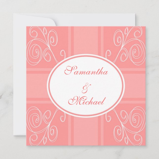 Pink wedding invitation (Front)