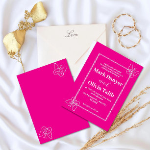 Pink Wedding Invitation Rustic Wedding card