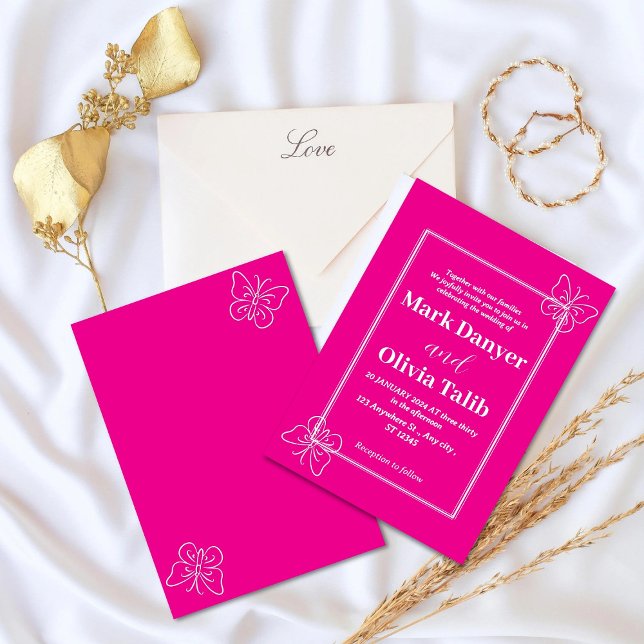 Pink Wedding Invitation | Rustic Wedding card (Creator Uploaded)