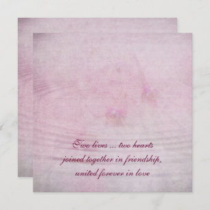 pink wedding orchid bouquet with ripples invitation