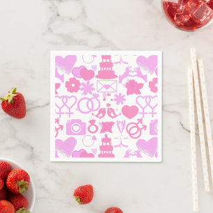 Pink Wedding ornaments pattern 05 Napkin