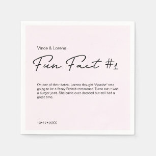 Pink Wedding Personalised Fun Fact Napkin