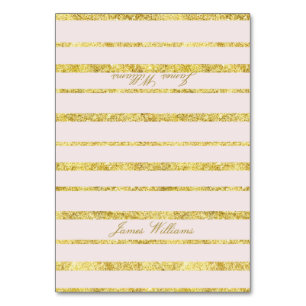 Pink Wedding Place Cards With Gold Foil Effect