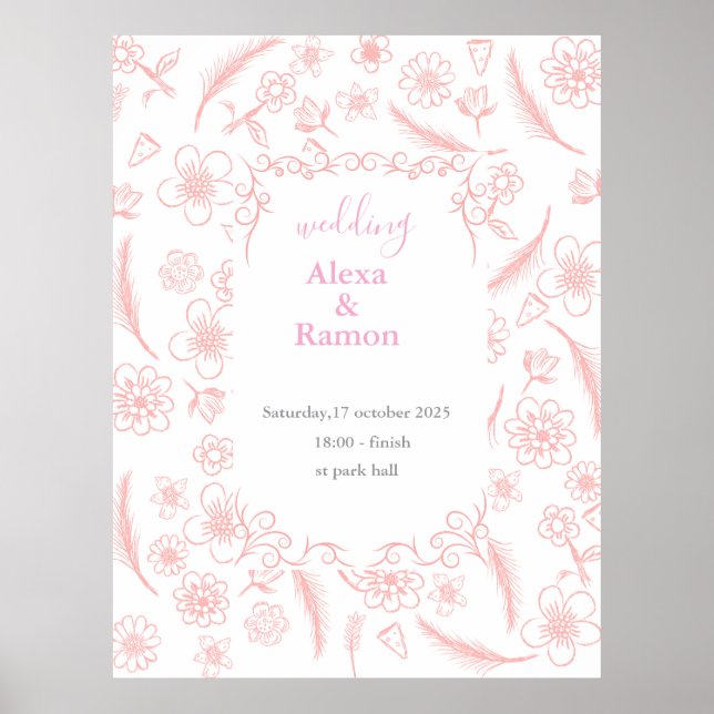 pink wedding poster (Front)