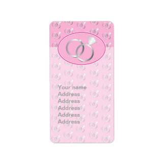 Pink Wedding Rings Pattern Label