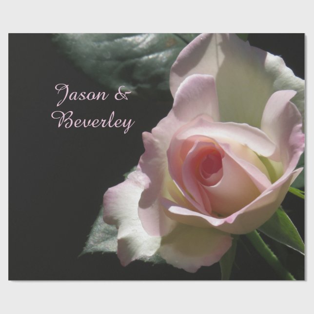 Pink Wedding Rose Wrapping Paper (Flat)