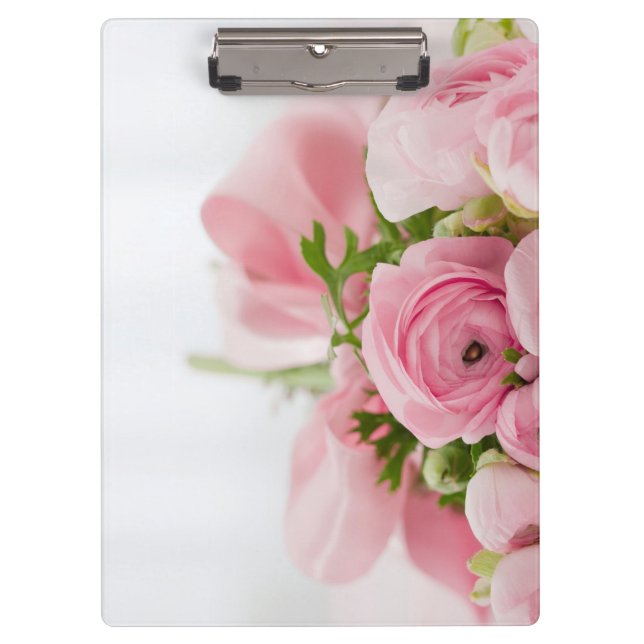 Pink Wedding Roses Clipboard (Front)