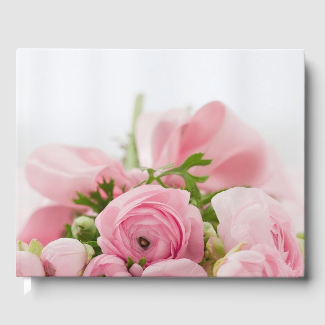 Pink Wedding Roses Guest Book (Front)
