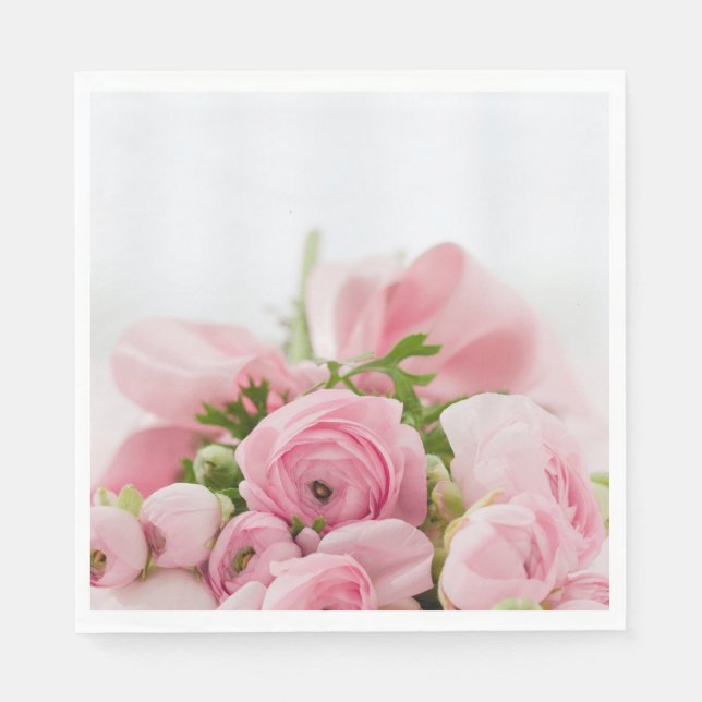Pink Wedding Roses Napkin (Front)