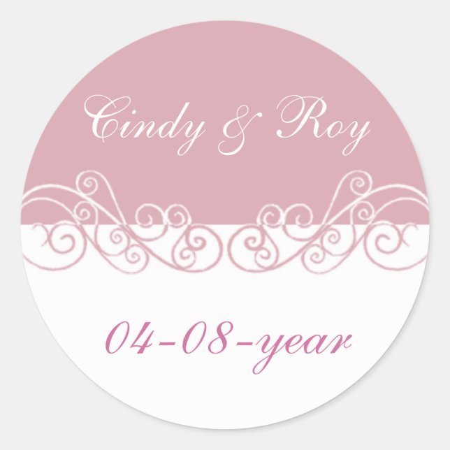 Pink wedding stickers (Front)