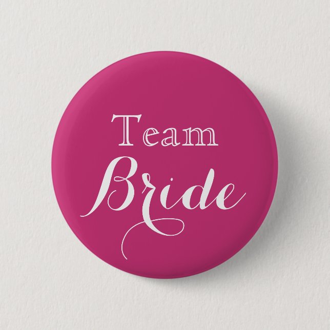 Pink Wedding Team Bride 6 Cm Round Badge (Front)