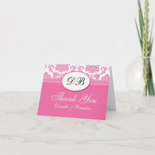 Pink Wedding Thank You Card