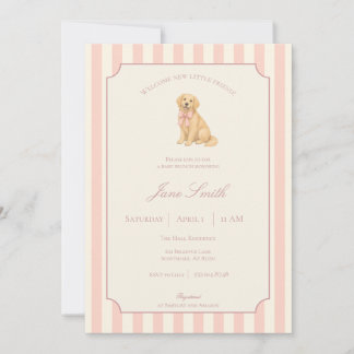 Pink Welcome New Little Friend Golden Retriever
