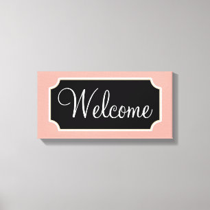 Pink Welcome Sign Canvas