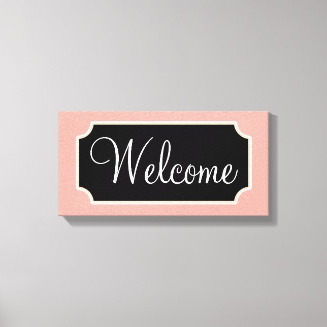 Pink Welcome Sign Canvas (Front)