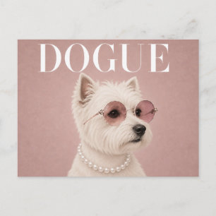 Pink West Highland White Terrier Dog Postcard