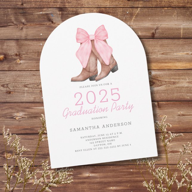 Pink Western Cowgirl 2025 Graduation Party  Invitation (Creator Uploaded)