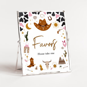 Pink Western Cowgirl Baby Shower Favors Poster