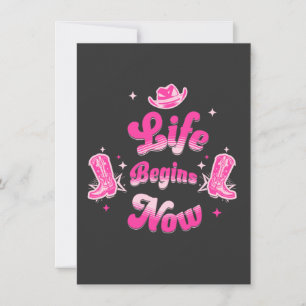 Pink Western Cowgirl Birthday Milestone Card