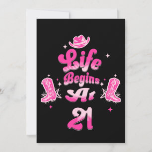 Pink Western Cowgirl Birthday Milestone Card