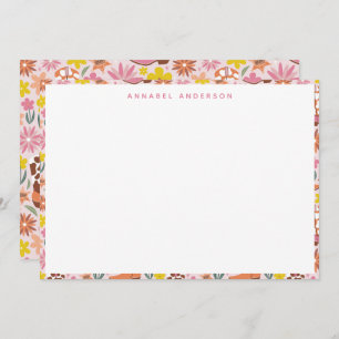 Pink Western Cowgirl Boots Border Personalised Thank You Card