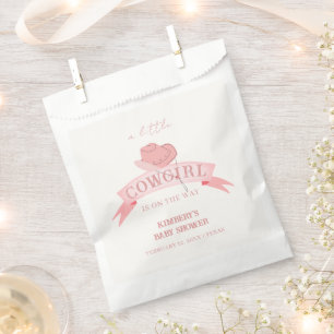 Pink Western Cowgirl Hat Baby Shower Favour Bags