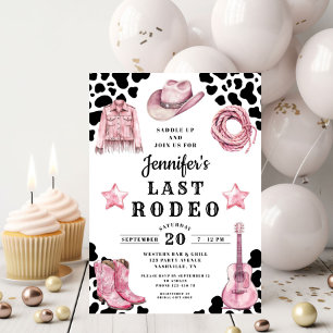 Pink Western Last Rodeo Bachelorette Invitation