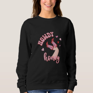 Pink Western Valentine's Day Cowgirl Howdy Partner Sweatshirt