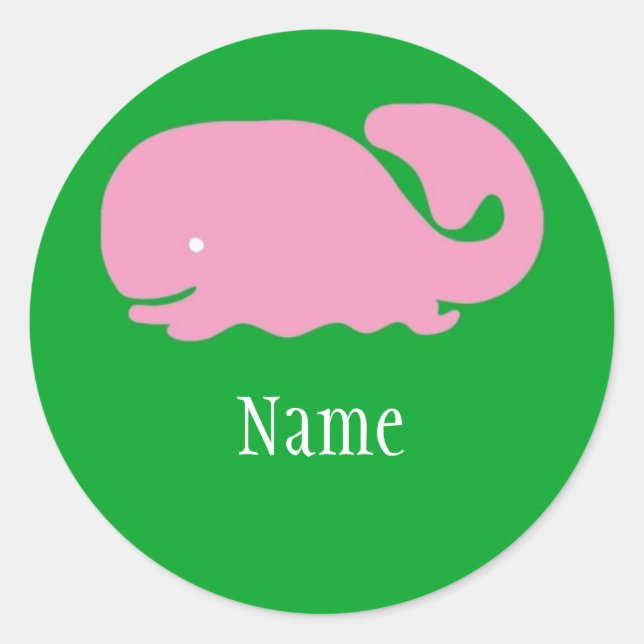 Pink Whale Girls Sticker (Front)