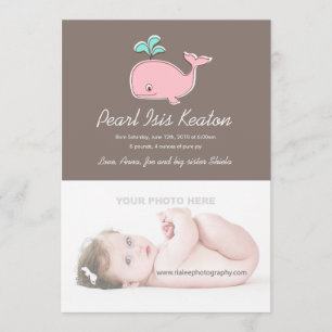 Pink Whale Photo Announcements