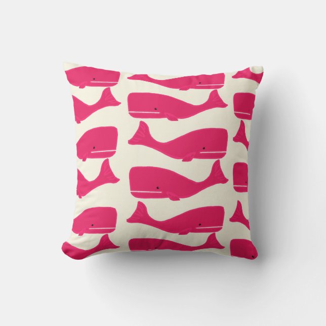 pink whale pillow (Front)