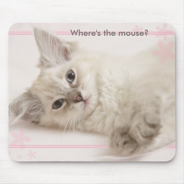 Pink  Where's the mouse? Mouse Pad (Front)