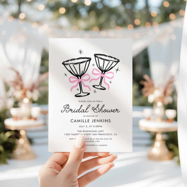 Pink Whimsical Champagne Bridal Shower Invitation (Creator Uploaded)