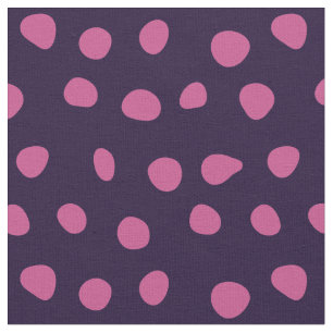 Pink Whimsical Dots on Purple Fabric