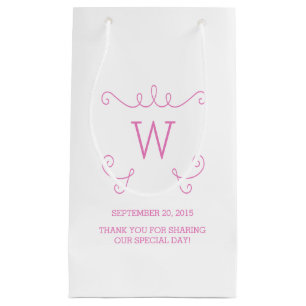 Pink Whimsical Flourish Monogram Gift Bag