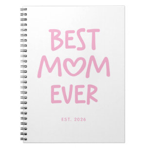 Pink Whimsical Heart Best Mum Ever Notebook