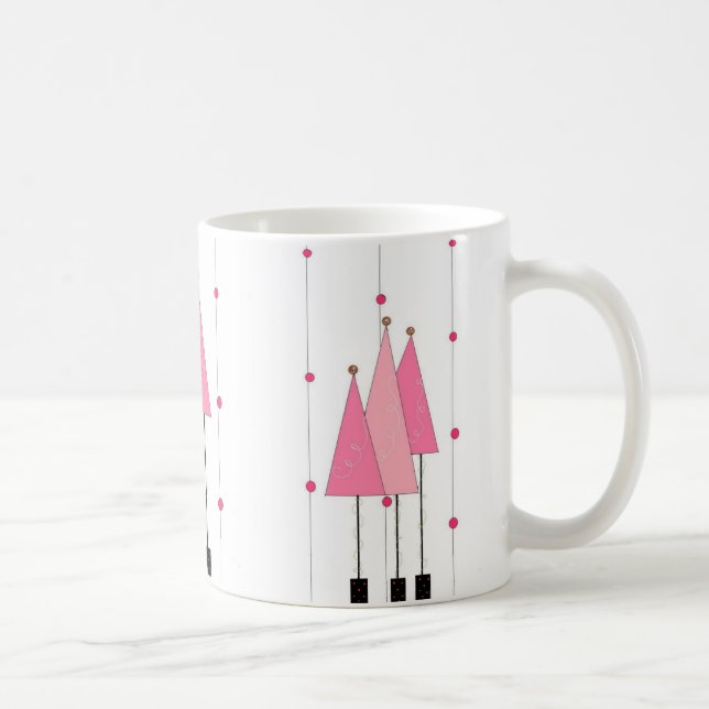 Pink Whimsical Trees Coffee Mug (Right)